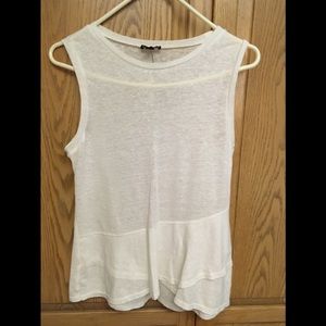 Express White Sleeveless Linen Tank